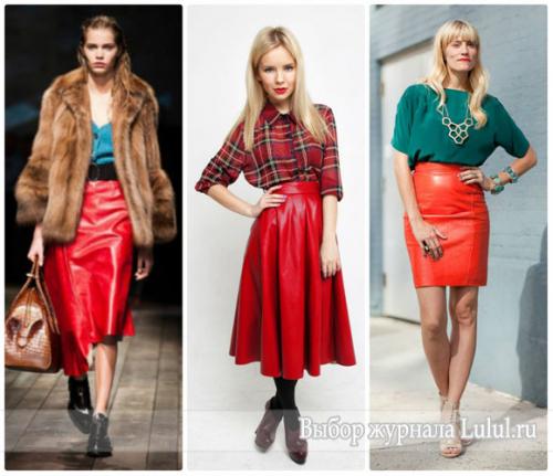Какие ткани лучше всего подходят для красной юбки и блузки, чтобы они выглядели элегантно. Кожаная красная юбка с чем носить?