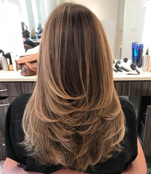 Модные многослойные стрижки на средние волосы без челки. Стрижки слоями