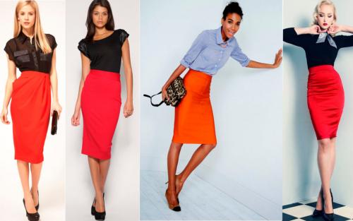 Какие советы по выбору аксессуаров для красной юбки-карандаш. С чем носить красную юбку-карандаш