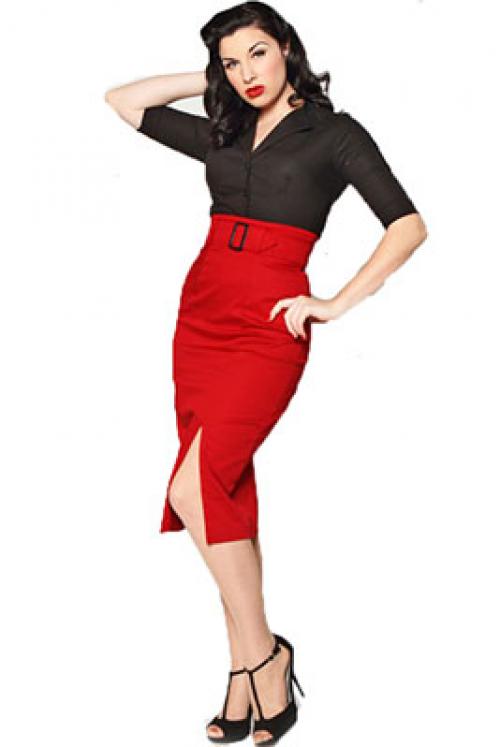 Элегантность и стиль: как красная юбка-карандаш завоевала модный мир 05