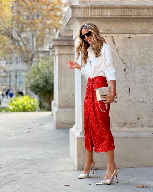 Какие стили блузок подходят для делового наряда с красной юбкой. С чем носить красную юбку в 2025 году: 70+ привлекательных и ярких идей