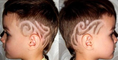 Рисунки на голове для мальчиков. Стрижки для мальчиков с рисунком на висках — фото причесок 33 Рисунки на голове для мальчиков. Стрижки для мальчиков с рисунком на висках — фото причесок 33