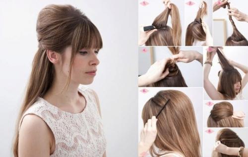 Укладка на средние волосы в домашних условиях с начесом. Прическа с начесом — пошаговый мастер-класс, как сделать стильную прическу своими руками (видео + 110 фото) 14