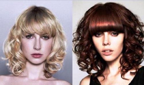 Локоны с челкой на средние волосы. Кудрявые стрижки с челкой на средние, длинные и короткие волосы, каре и другие – 34 фото