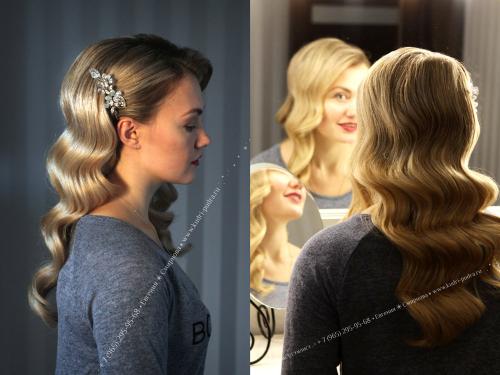 Укладка на средние волосы с челкой и без. Укладки на средние волосы. Фото, модные тенденции с чёлкой и без кудрями, на торжество 07