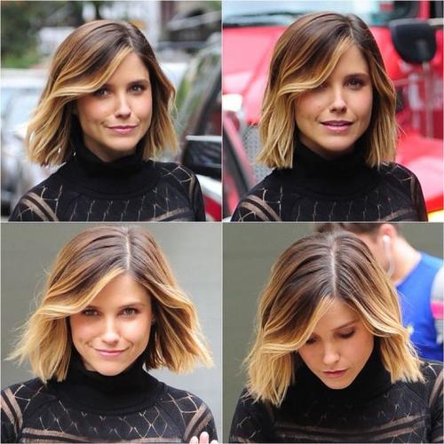 Цветные пряди на темных волосах каре. Особенности