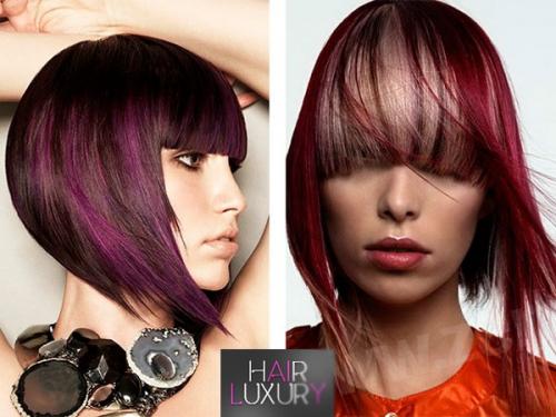 Цветные пряди на темных. Модные оттенки