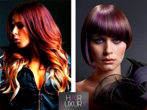 Цветные пряди на темных. Модные оттенки