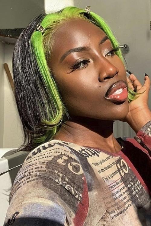 Цветные пряди на темных. Модные оттенки 10