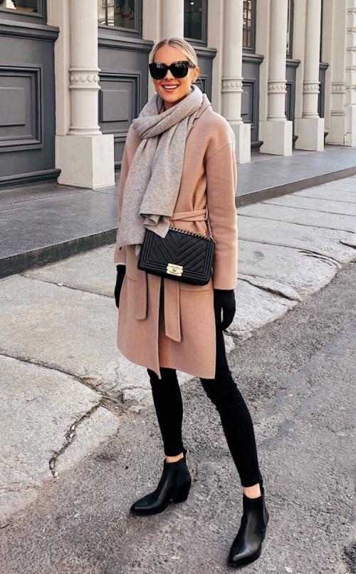 Как носить пальто с шарфом. Базовые варианты
