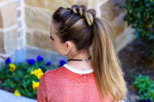 Косички с резинками для детей. Косичка из хвостиков с резинками пошагово с фото