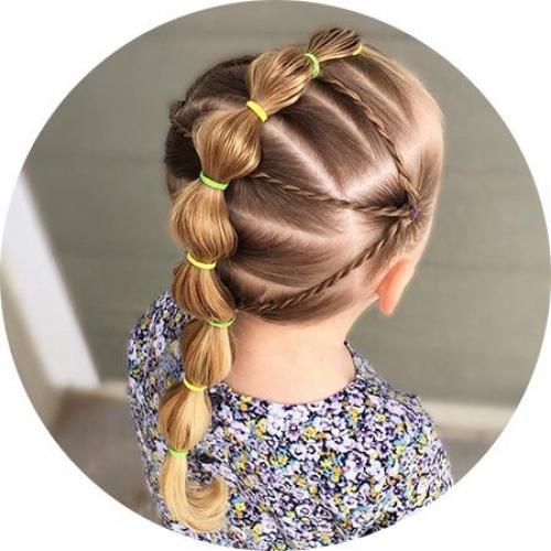 Косички с резинками для детей. Косичка из хвостиков с резинками пошагово с фото