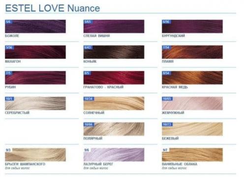 Эстель лав палитра. Палитра цветов краски для волос Эстель Делюкс Селебрити (Estel Deluxe Celebrity) безаммиачной