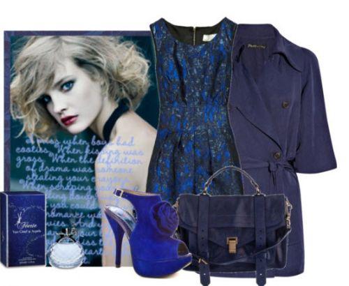 С чем носить синие туфли