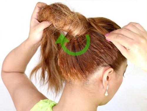 Небрежный пучок на средние волосы. Как сделать растрепанный пучок на голове?