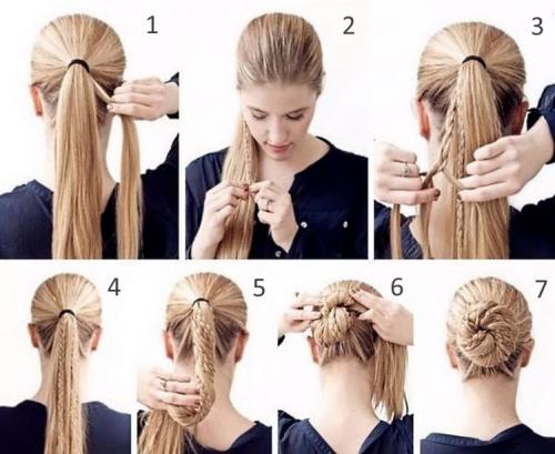 11 стильных и простых причёсок на средние волосы. Праздничные пучки