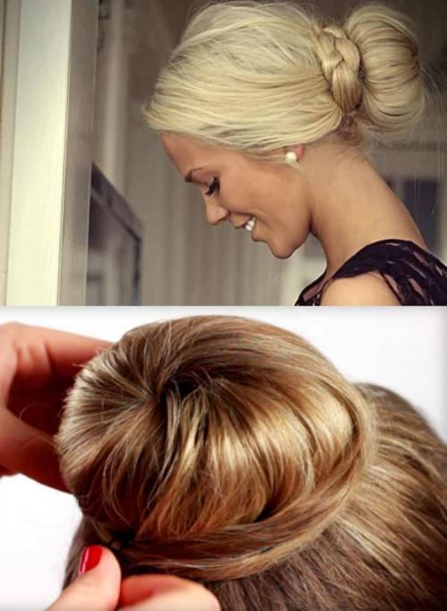 11 стильных и простых причёсок на средние волосы. Праздничные пучки
