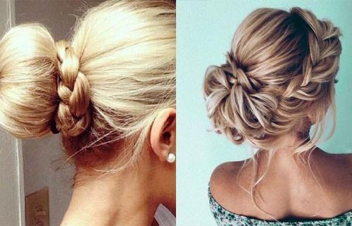 Стильные и удобные пучки из косы: как сделать высокий пучок 23