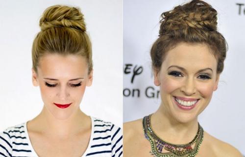 Стильные и удобные пучки из косы: как сделать высокий пучок 26