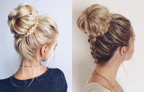 Стильные и удобные пучки из косы: как сделать высокий пучок 25