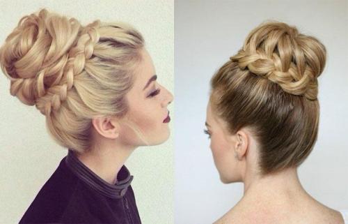 Стильные и удобные пучки из косы: как сделать высокий пучок 24