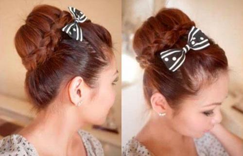 Стильные и удобные пучки из косы: как сделать высокий пучок 19