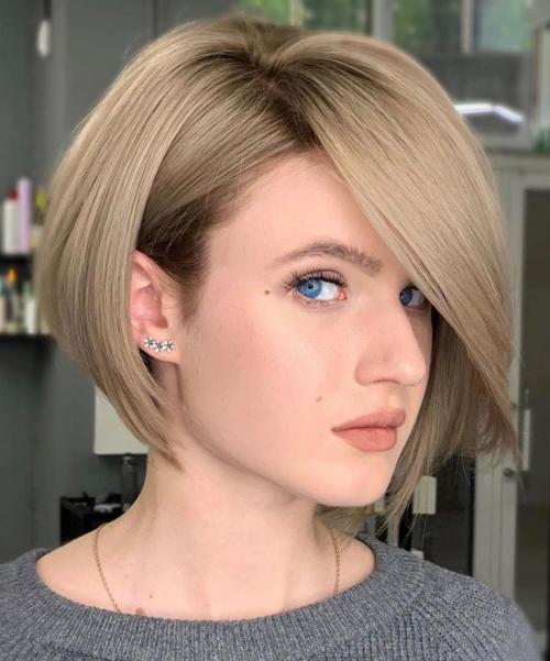 Боб каре с косой челкой. Ассиметричный боб каре 178 фото