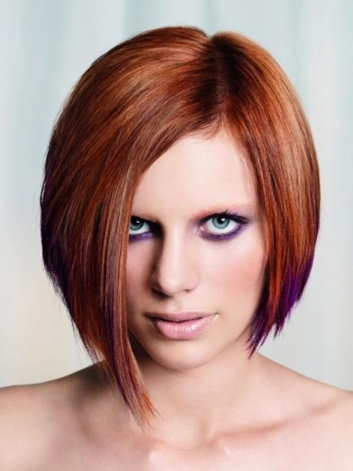 Боб каре с косой челкой. Ассиметричный боб каре 178 фото