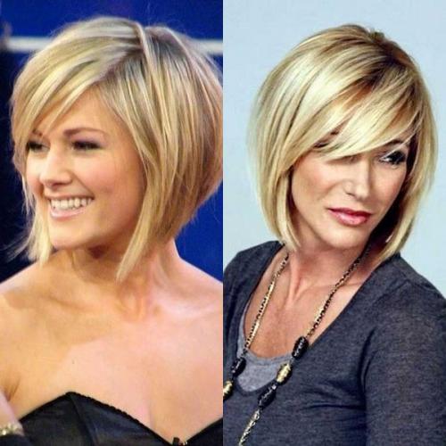 50 идей стрижки каре с косой челкой. Каре с косой челкой