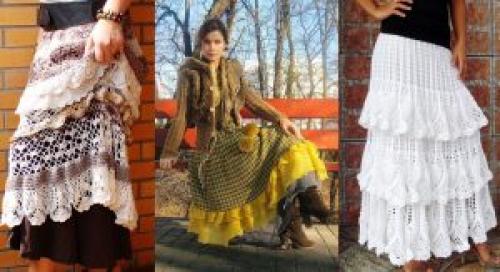 Длинные юбки с воланами. Какие вещи подобрать к юбке с воланами внизу