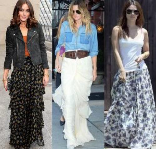 Длинные юбки с воланами. Какие вещи подобрать к юбке с воланами внизу