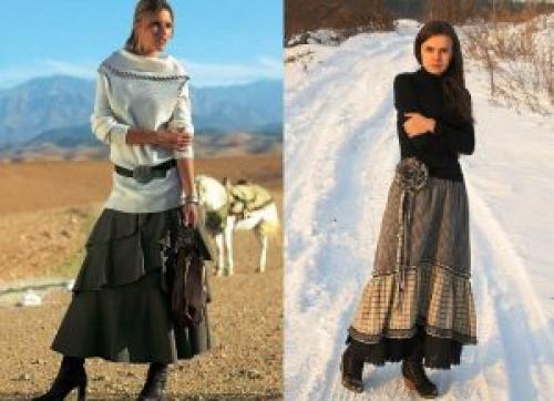 Длинные юбки с воланами. Какие вещи подобрать к юбке с воланами внизу