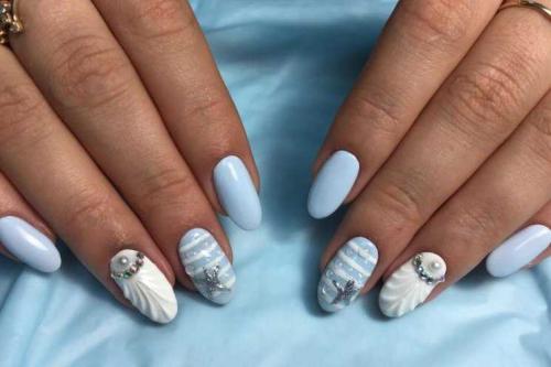 Маникюр на море — 125 фото новинок стильного, морского маникюра для отпуска. Обзор трендов сезона и новинок маникюра 2019-2020 года