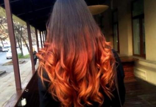 Покраска в рыжий на темные волосы. Хотите яркий и стильный образ? Выбирайте рыжее омбре на темные волосы!
