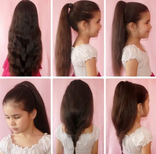 Прически в школу быстрые. Варианты конского хвоста