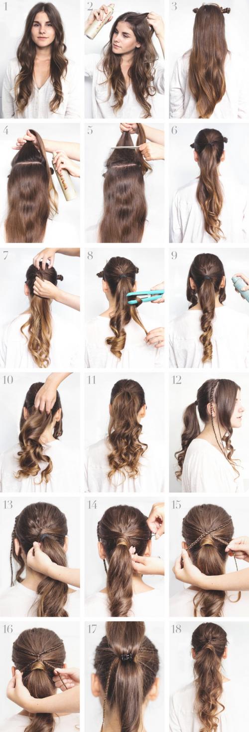 Прически в школу быстрые. Варианты конского хвоста