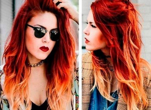 Омбре на рыжие волосы. Удачный подбор цвета и краски