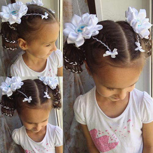 Длинные волосы прически на 1 сентября для первоклашек с бантами. Изумительные прически на 1 сентября: 20 вариантов с уроками