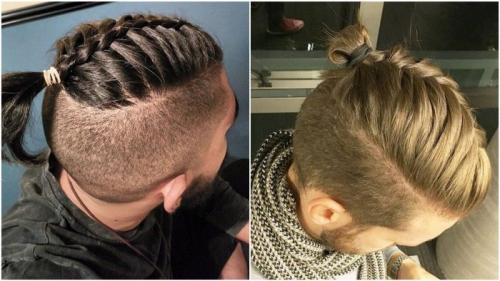 Мужская прическа с хвостиком. Мужская стрижка с хвостиком сзади на макушке и затылке 03