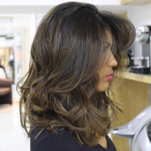 Каскад на тяжелые волосы. (+165 фото) Стрижка двойной каскад на темные волосы средней длины