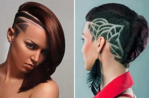 Стрижка с выбриванием висков женская. Женские стрижки с коротким виском