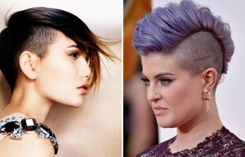 Стрижка с выбриванием висков женская. Женские стрижки с коротким виском