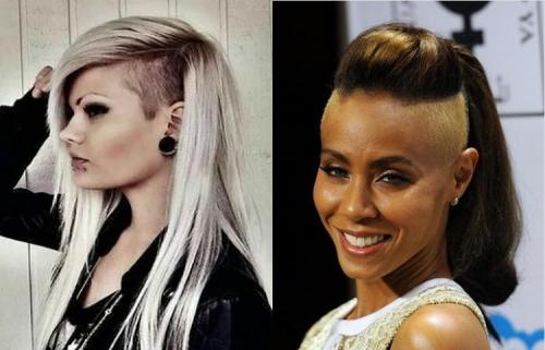 Бритые виски длинные волосы. Женские стрижки с выбритыми висками