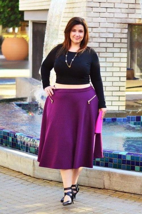 Юбки которые полнят. Юбки для полных женщин с животом — главный секрет