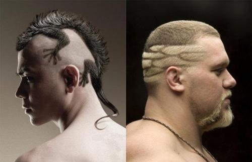 Короткая мужская стрижка с выбритыми рисунками. Под 1 или 2 19