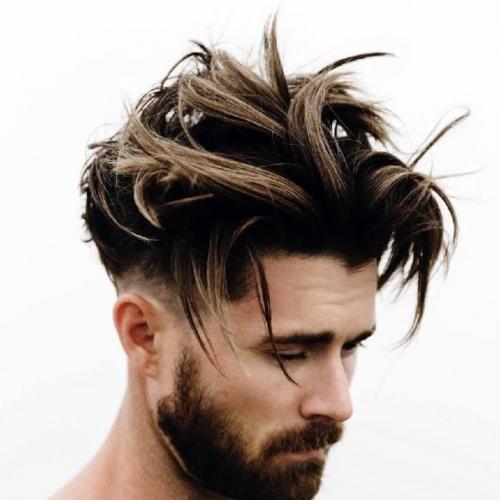 Мужская стрижка с короткими висками и длинными волосами. (+90 фото) Мужские стрижки и прически на длинные волосы фото
