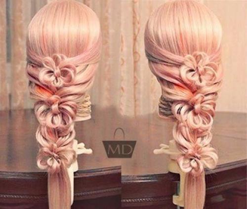 Праздничная коса с цветами? 08