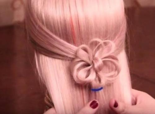 Праздничная коса с цветами? 05