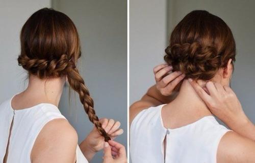 Прическа с подобранными волосами! 05