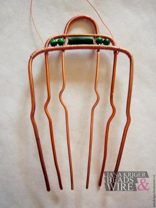 Гребень для волос. Мы делаем гребень для волос в технике Wire Wrap.